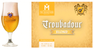 Troubadour Blond glas en label